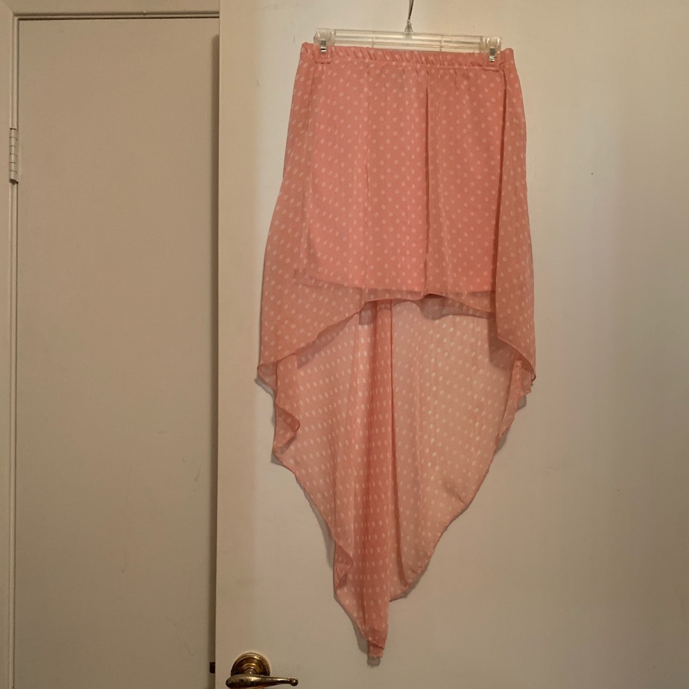Pink high low skirt